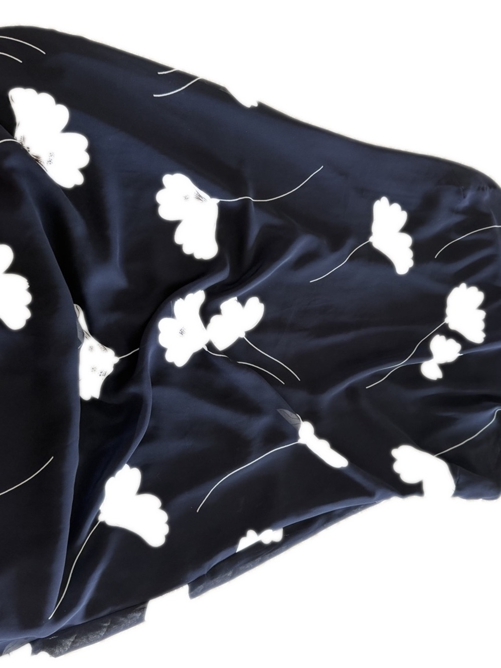 American Living Navy Slip Dress with White Floral Accents